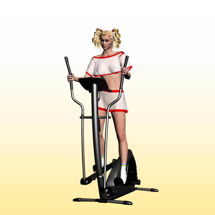 Fitness běh krása 3d model žena